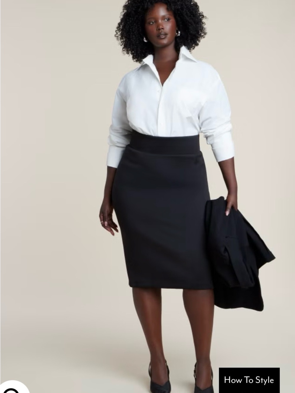 Eloquii Black High-Waist Pencil Skirt